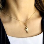 گردنبند بالرین با زنجیر طنابی